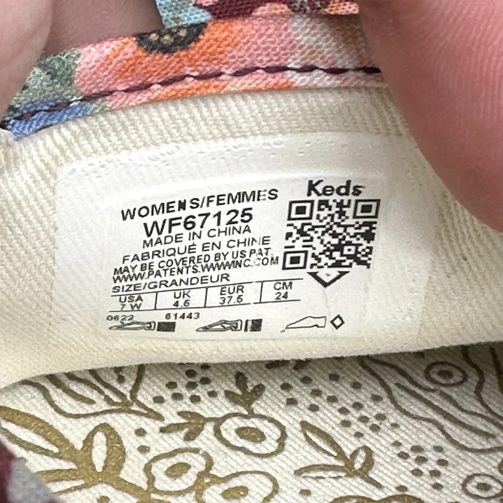 Keds x Rifle Paper Co Double Decker Womens Size 7 (W)‎ Shoes Burgundy Floral